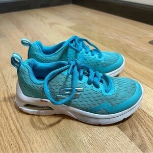 Skechers Blue Sneakers Sz 11 Lace Up Kids Girls Toddler